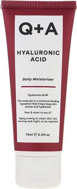Увлажняющий крем с гиалуроновой кислотой Q+A Hyaluronic Acid Daily Moisturiser 75ml 5060486262533 - Фото 1 Увлажняющий крем с гиалуроновой кислотой Q+A Hyaluronic Acid Daily Moisturiser 75ml 5060486262533 - изображение 1