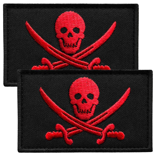 Набор шевронов 2 шт с липучкой Пират Jolly Roger 5х8 см (800029880) TM IDEIA - изображение 1