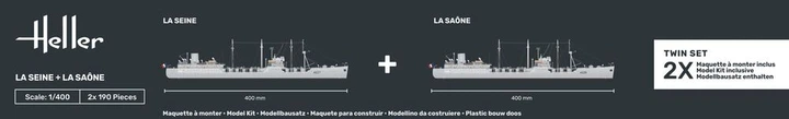 Сборная модель 1/400 нефтяных танкеров La Seine и La Saone Twinset Стартовый набор Heller 55050 - Фото 5 Сборная модель 1/400 нефтяных танкеров La Seine и La Saone Twinset Стартовый набор Heller 55050 - изображение 5