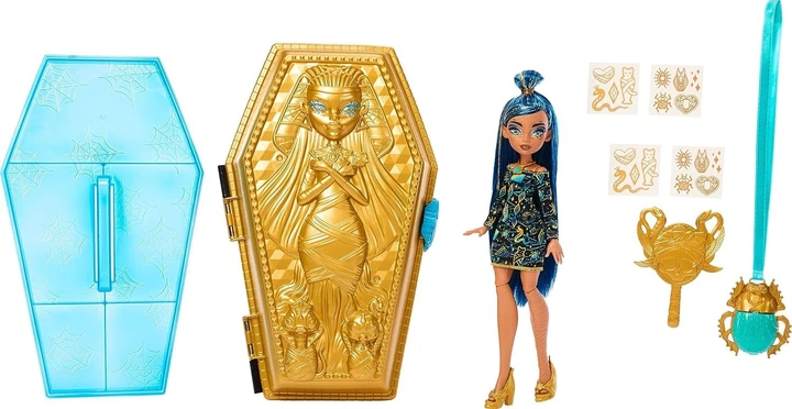 Кукла Монстер Хай Клео Де Ніл Monster High Cleo De Nile Boo-Jeweled Beauty Case Золотой бьюти кейс (HNF72) - изображение 4
