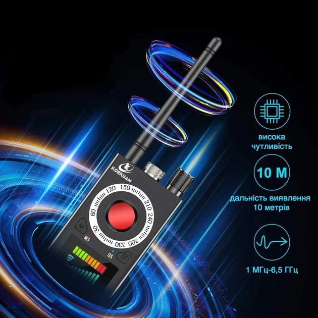 Детектор антижучок Detector K18 Pro от прослушки / скрытых камер + USB, черный (75638391) - изображение 3