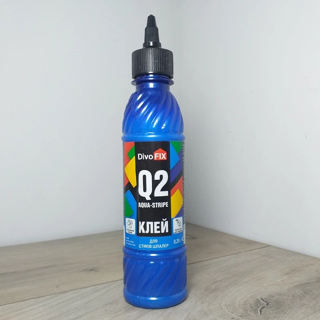 Клей для обойных стыков Q2 Aqua-stripe Divo Fix 250 мл (X-307) - изображение 4