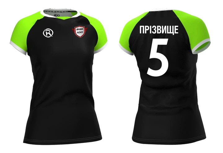 Футболка волейбольна жіноча RIGO MEDUSA Black-Neongreen 3XL - зображення 2