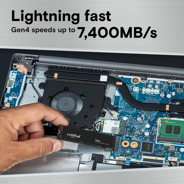 SSD диск Crucial T500 2TB PCIe Gen4 NVMe M.2 SSD, швидкість до