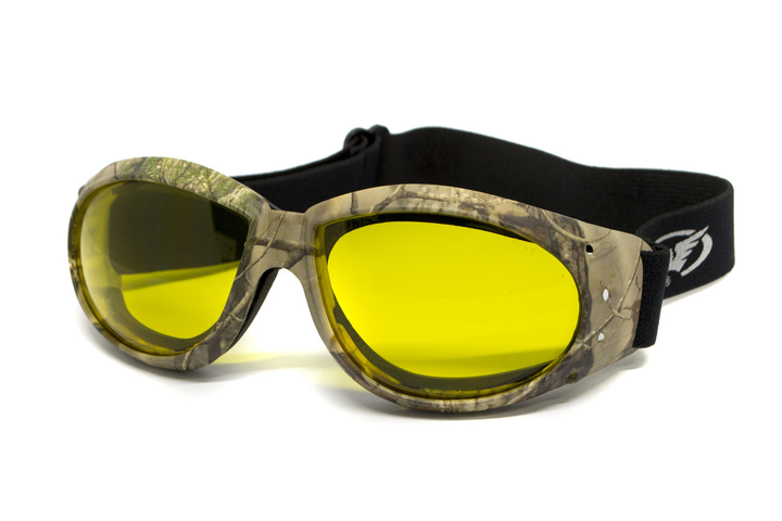 Окуляри захисні із ущільнювачем Global Vision Eliminator Camo Forest (yellow), жовті у камуфльованій оправі - зображення 1