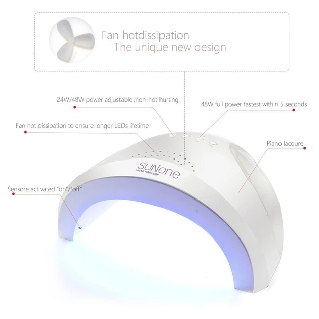 Лампа для ногтей SUNone Белый 48W UV/LED (SH775017) - Фото 5 Лампа для ногтей SUNone Белый 48W UV/LED (SH775017) - изображение 5
