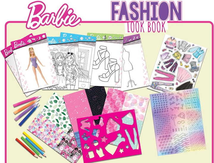 Набір для творчості Lisciani Barbie Sketch Book Fashion Look Book (9788833512877) - зображення 2