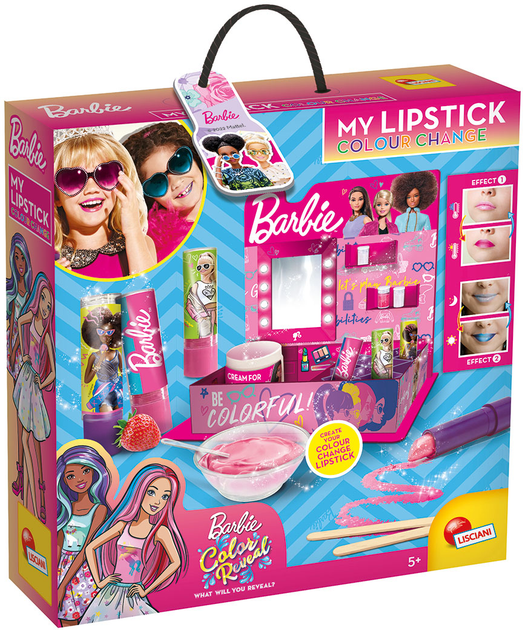Набір для створення косметики Lisciani Barbie Lipstick Color Reveal (8008324088638) - зображення 1