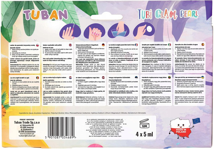 Набір лаків для нігтів Tuban Tubi Glam Перламутровий 4 шт (5901087034689) - зображення 3