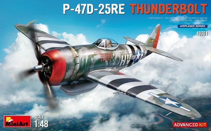Сборная модель 1/48 самолет Republic P-47D-25RE Thunderbolt (Расширенный комплект) Miniart 48001 - Фото 1 Сборная модель 1/48 самолет Republic P-47D-25RE Thunderbolt (Расширенный комплект) Miniart 48001 - изображение 1