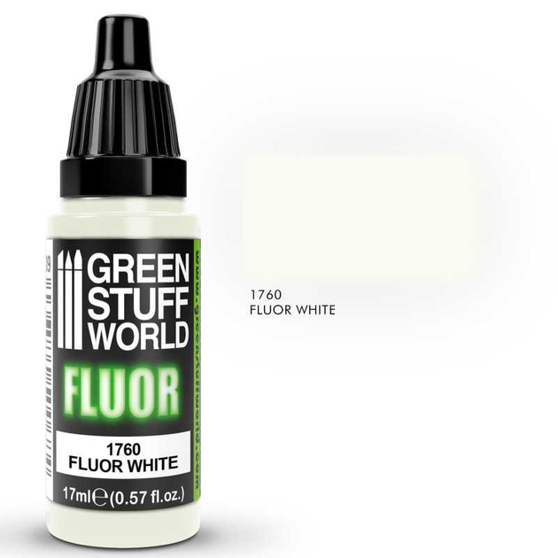 Флуоресцентная акриловая непрозрачная краска Fluor Paint WHITE 17 мл ...