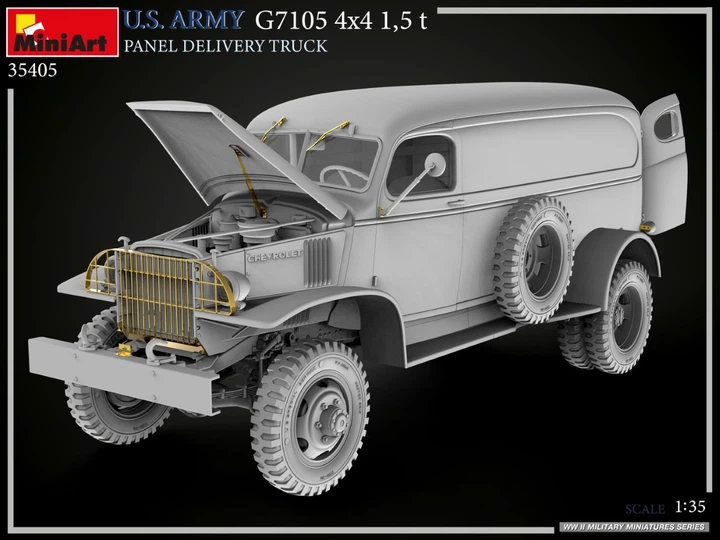 Сборная модель 1/35 панельная грузовик армии США G7105 4x4 1,5 т MiniArt 35405 - изображение 12