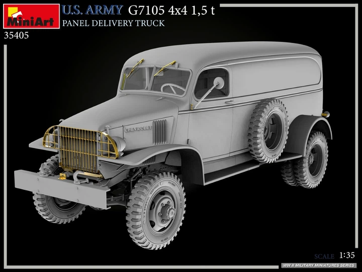 Сборная модель 1/35 панельная грузовик армии США G7105 4x4 1,5 т MiniArt 35405 - изображение 13