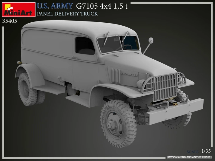 Сборная модель 1/35 панельная грузовик армии США G7105 4x4 1,5 т MiniArt 35405 - изображение 14