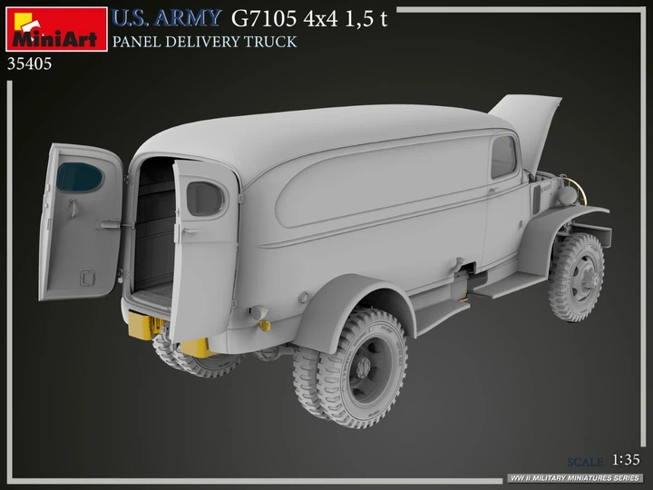 Сборная модель 1/35 панельная грузовик армии США G7105 4x4 1,5 т MiniArt 35405 - изображение 15