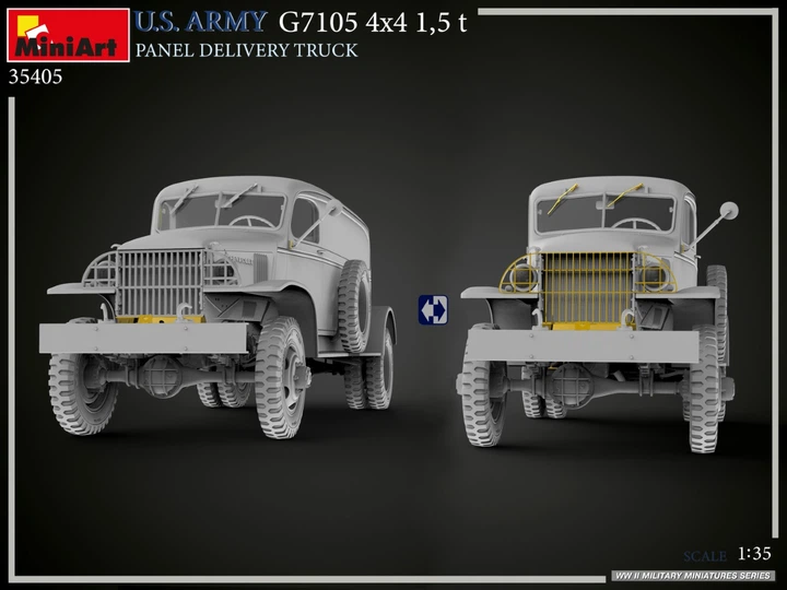 Сборная модель 1/35 панельная грузовик армии США G7105 4x4 1,5 т MiniArt 35405 - изображение 18