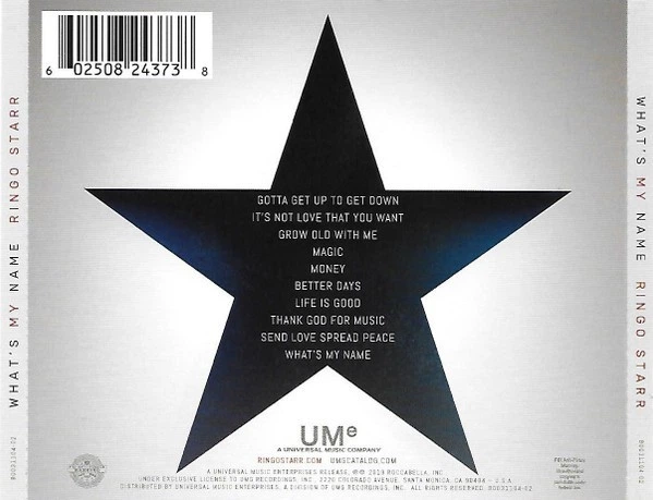RINGO STARR – What's My Name (CD, U.S.A.) - Фото 2 RINGO STARR – What's My Name (CD, U.S.A.) - изображение 2