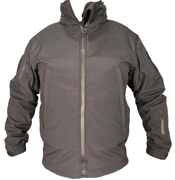 Куртка Soft Shell із фліс кофтою чорна Pancer Protection 46 - зображення 1