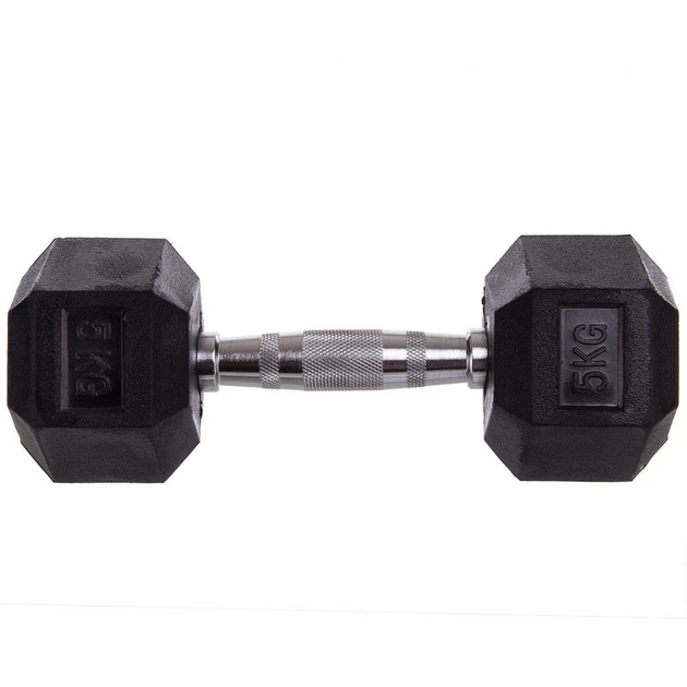 Гантель цільна шестигранна для фітнесу Zelart Fit 8013-5 1шт вага 5кг - зображення 3