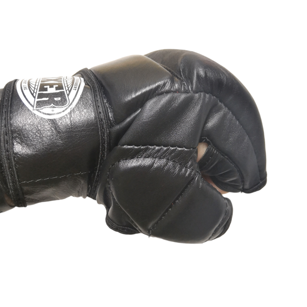 Перчатки для смешанных видов единоборств ММА BOXER кожа черные L - изображение 3