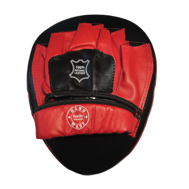 Лапи боксерські BOXER гнуті шкіра червоні - Фото 3 Лапи боксерські BOXER гнуті шкіра червоні - зображення 3