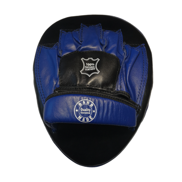 Лапи боксерські BOXER гнуті шкіра сині - Фото 3 Лапи боксерські BOXER гнуті шкіра сині - зображення 3