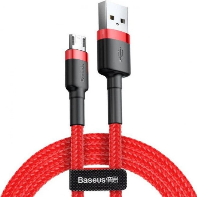 Кабель для зарядки телефона планшета MicroUSB Android BASEUS cafule |1м, 2.4A| Красный (CAMKLF-B09) - Фото 1 Кабель для зарядки телефона планшета MicroUSB Android BASEUS cafule |1м, 2.4A| Красный (CAMKLF-B09) - изображение 1