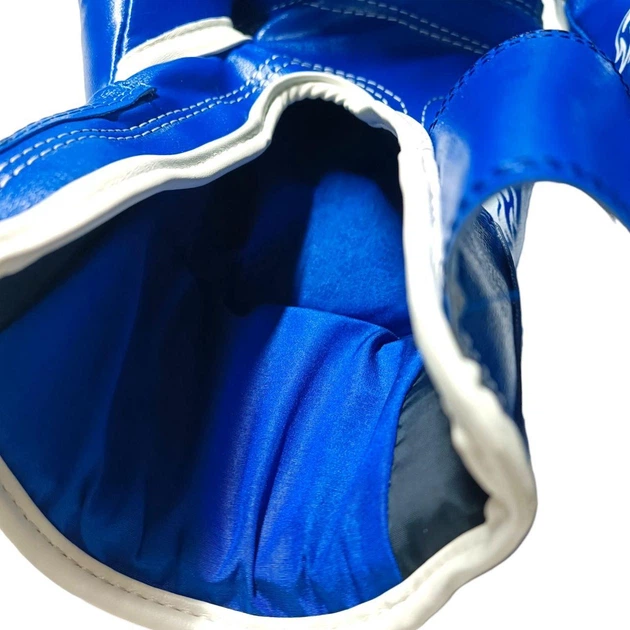 Боксерские перчатки LEV SPORT 12 oz кожзам, манжета 8 см синие - Фото 8 Боксерские перчатки LEV SPORT 12 oz кожзам, манжета 8 см синие - изображение 8