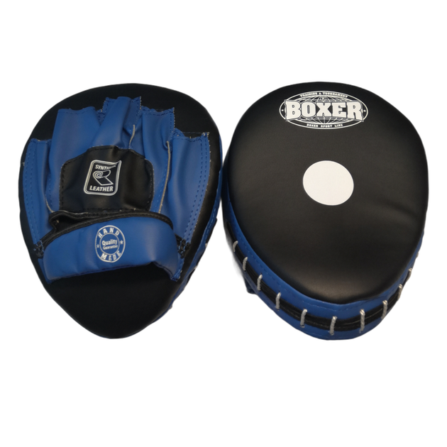 Лапы боксерские BOXER гнутые кожвинил синие - изображение 3