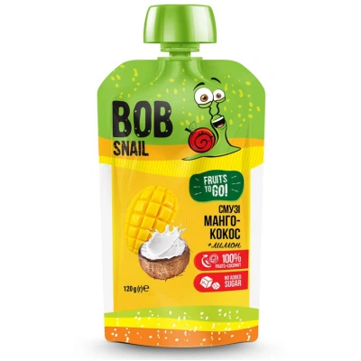 2шт, Детское пюре Bob Snail Улитка Боб Смузи Манго Кокос 120 г (4820219343660) - Фото 1 2шт, Детское пюре Bob Snail Улитка Боб Смузи Манго Кокос 120 г (4820219343660) - изображение 1