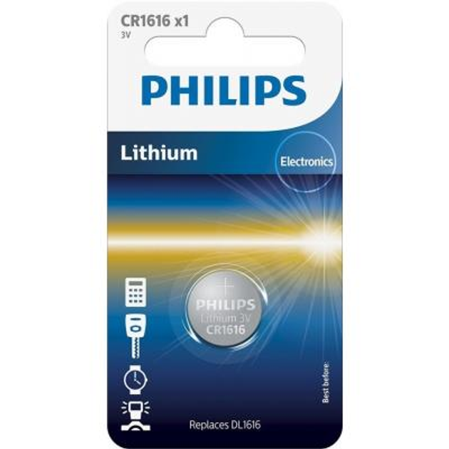 Батарейка Philips CR1616 PHILIPS Lithium (CR1616/00B) – фото, отзывы ...