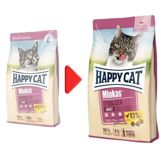 Happy Cat (Хэппи Кэт) Minkas Sterilised - Сухой корм с для кастрированных котов и стерилизованных кошек, 10 кг - изображение 3