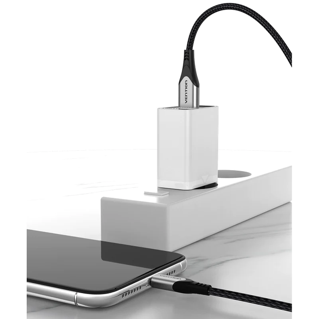 Мережевий зарядний пристрій Vention 1-port USB Wall Charger(12W) EU-Plug White (FAAW0-EU) (FAAW0-EU) - зображення 3