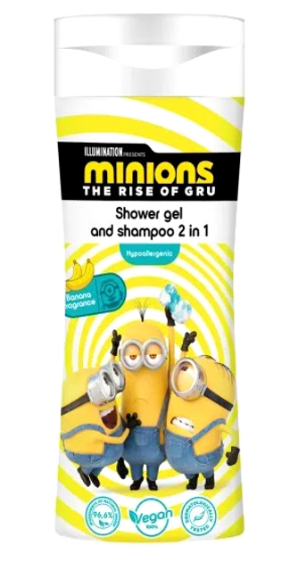 Żel pod prysznic i szampon Minionki Wejście Gru 2w1 nawilżający Banan 300 ml (5060537183244) - obraz 1