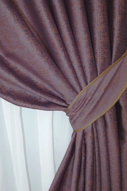 Комплект готовых штор VR-Textil Бархат № 1324ш Сливовый 100х270 см 2 шт (31-590) - Фото 4 Комплект готовых штор VR-Textil Бархат № 1324ш Сливовый 100х270 см 2 шт (31-590) - изображение 4