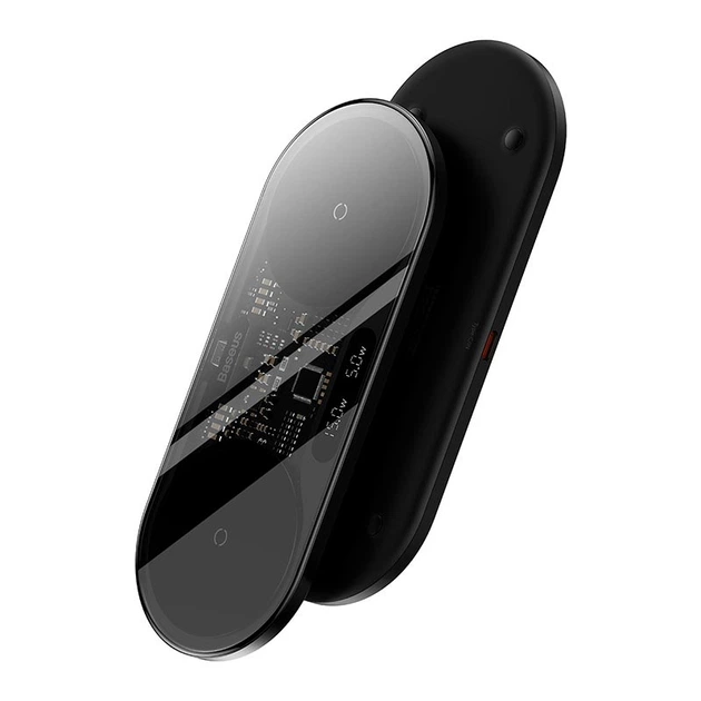 Зарядка Qi Baseus Digital LED Display 2in1 Wireless Charger Universal version |20W| Колір Black - зображення 3