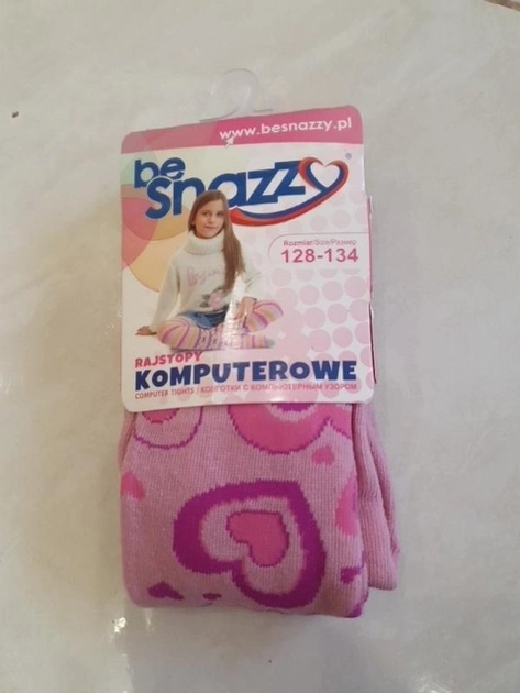 Колготки трикотаж хлопковые с принтом для девочки Be Snazzy RA-04-1 116-122 см (5-7 years) Розовый 