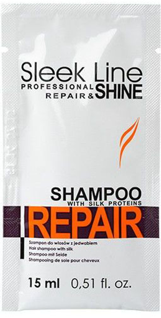 Szampon Stapiz Sleek Line Repair Shampoo z jedwabiem do włosów zniszczonych 15 ml (5904277710424) - obraz 1