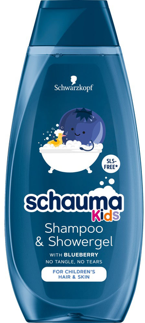 Шампунь для волосся і гель для душу Schauma Kids для хлопчиків з екстрактом чорниці 400 мл (9000101657715) - зображення 1