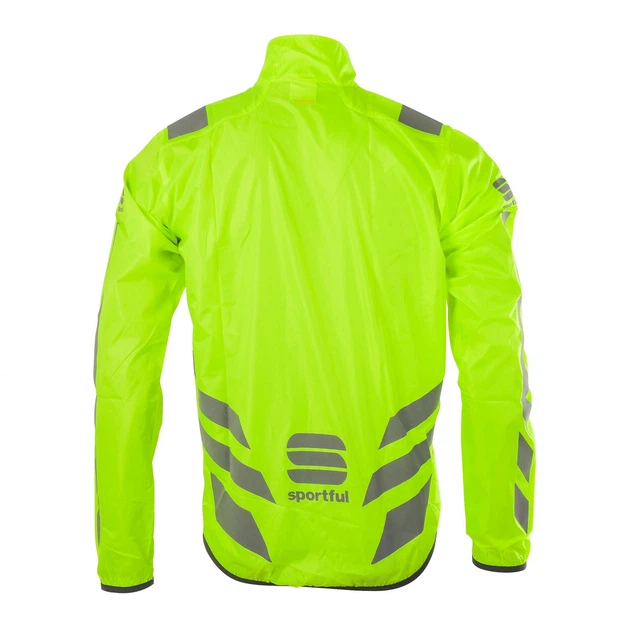 Велокуртка ветрозащитная мужская Sportful Reflex неоновая зеленая М - изображение 4