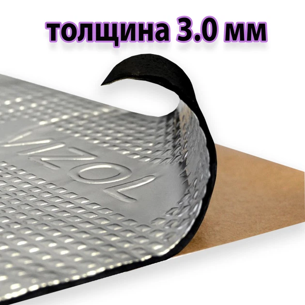Виброизоляция фольгированная Vizol 3х500x700мм - изображение 2