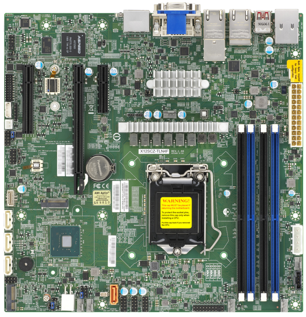 Материнська плата Supermicro MBD-X12SCZ-TLN4F-O (s1200, Intel Q470E, PCI-Ex16) - зображення 1