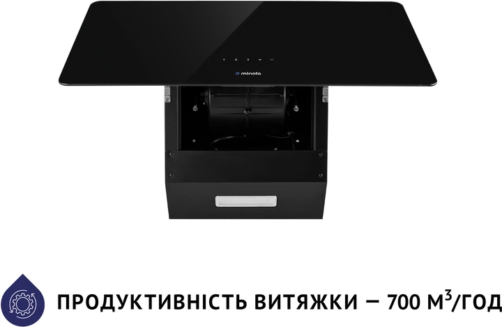 Витяжка декоративна Minola HVS 6224 BL 700 LED (700 м3/год, 3 швидк., сенсорне кер., пульт) 267507 - изображение 5