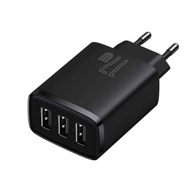 Мережевий зарядний пристрій Baseus Compact Charger 3U 17W EU Black (CCXJ020101) - изображение 3
