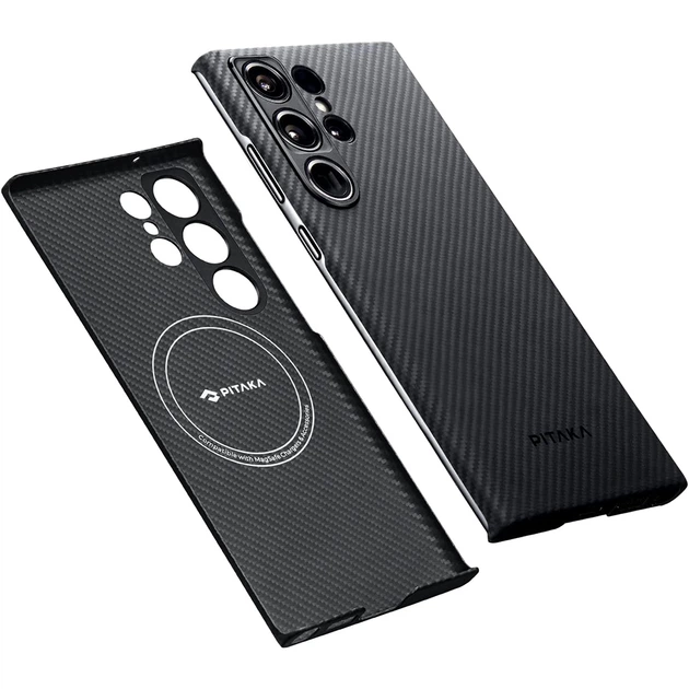 Чохол Pitaka MagEZ Case 3 Twill 1500D для Samsung Galaxy S23 Ultra Black Grey with MagSafe (KS2301U) - Фото 3 Чохол Pitaka MagEZ Case 3 Twill 1500D для Samsung Galaxy S23 Ultra Black Grey with MagSafe (KS2301U) - зображення 3