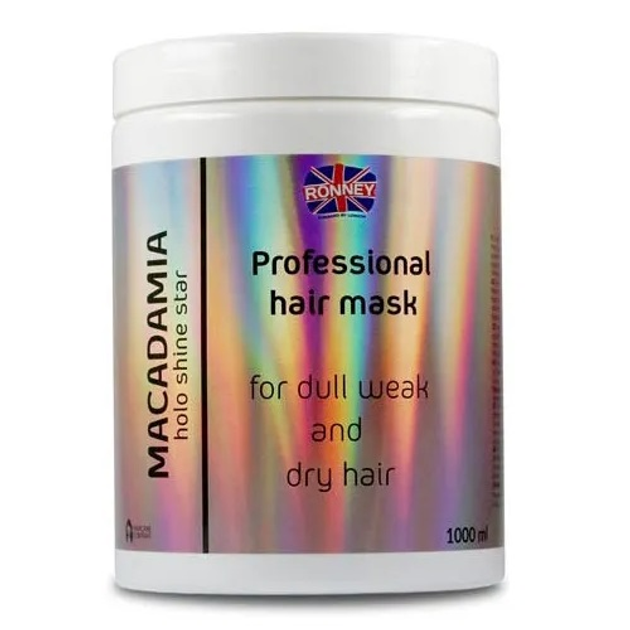 Маска Ronney Macadamia Holo Shine Star Professional Hair Mask для сухого волосся 1000 мл (5060589156869) - зображення 1