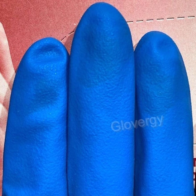 ЩІЛЬНІ латексні господарські рукавички Igar High Risk розмір М сині 50 шт - зображення 2
