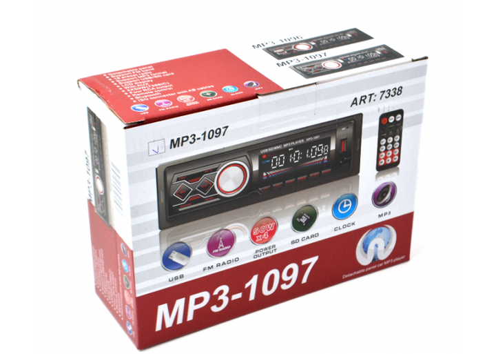 Автомагнитола MP3-1097 BT ISO со съемной панелью 7338 1DIN 4х50W - изображение 6