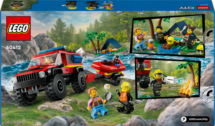 Zestaw klocków Lego City Terenowy wóz strażacki z łodzią ratunkową 301 część (60412) - obraz 2