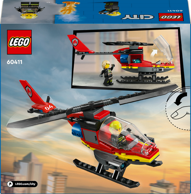 Zestaw klocków Lego City Strażacki helikopter ratunkowy 85 części (60411) - obraz 2